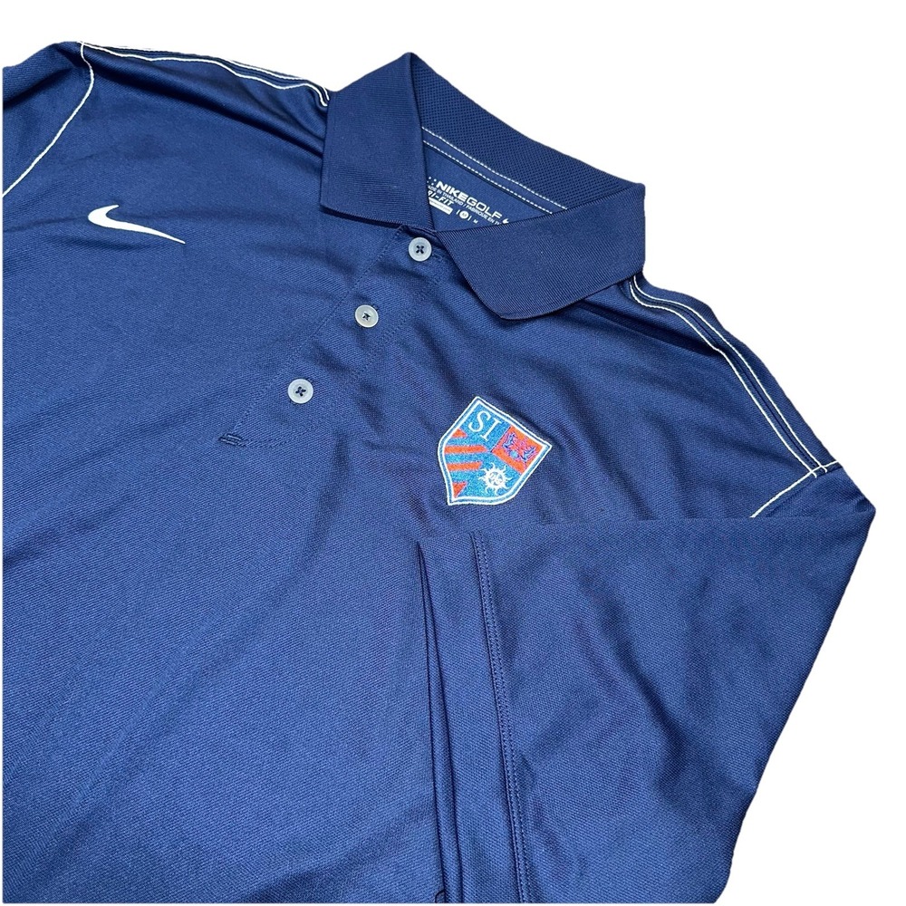 New Nike Golf Dri-Fit Polo Button Up Navy Blue Saint Ignatius College Men's M